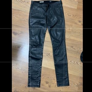 AG Black Faux Leather Jeans Sacs Fifth Avenue